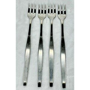 4 Oneida Community FROSTFIRE Stainless Cocktail Seafood Forks